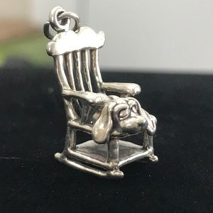 925 sterling silver basset hound on chair charm